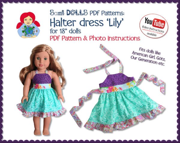 Halter Dress 'LILY' for 18" dolls