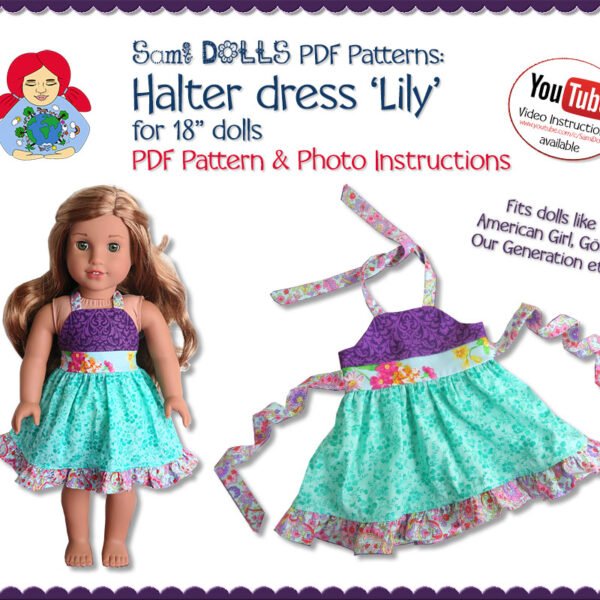 Halter Dress 'LILY' for 18" dolls