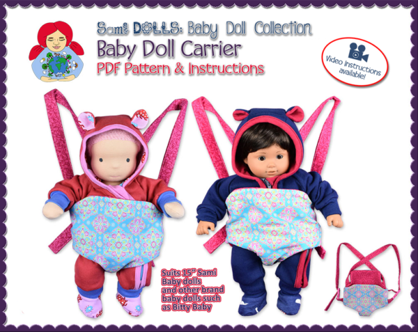 Doll carrier for 15" (baby) dolls | Sami Baby Doll Collection #8 - PDF download