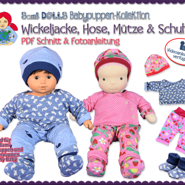 Wickeljacke, Hose, Mütze & Schuhe für 38 cm Puppen PDF Schnittmuster | Sami Babypuppen-Kollektion #5 | Sami Dolls eBooks